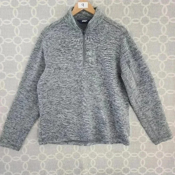 Lands' End Mock Neck Pullover Fleece Sweatshirt Men's L - Picture 1 of 9